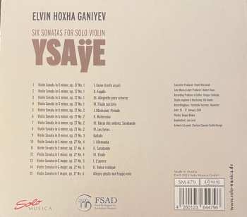 CD Eugene Ysaye: Six Sonatas For Solo Violin