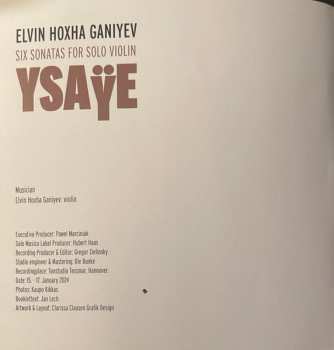 CD Eugene Ysaye: Six Sonatas For Solo Violin