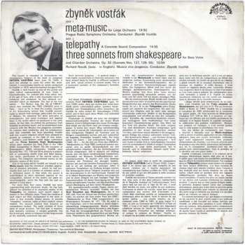LP Zbyněk Vostřák: Meta-Music / Telepathy / Three Sonnets From Shakespeare