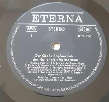 LP Zentrales Orchester Der Nationalen Volksarmee: Der Große Zapfenstreich Der Nationalen Volksarmee