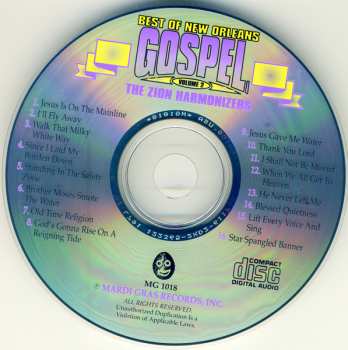CD Zion Harmonizers: Best of New Orleans Gospel, Volume 2