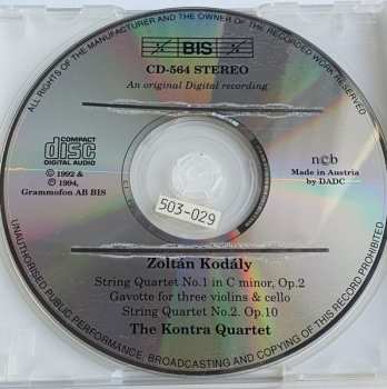 CD Zoltán Kodály: String Quartets No.1 & No.2 / Gavotte