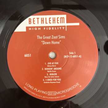 LP Zoot Sims: Down Home LTD