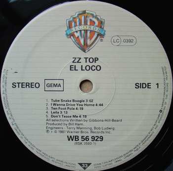LP ZZ Top: El Loco